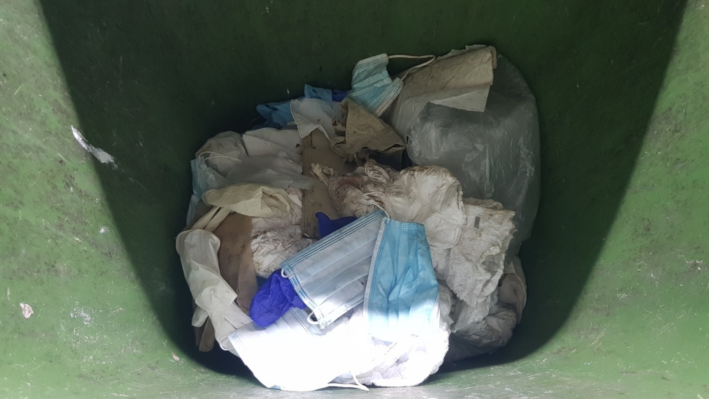Gebrauchte Windeln, wo sie nicht hingehören - in der Grünen Tonne. Bild: AVR