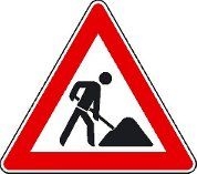 Schild Bauarbeiten