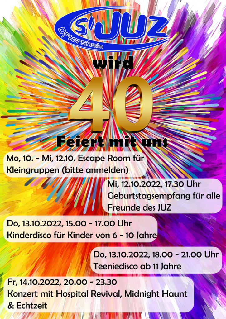 40 Jahre JUZ Veranstaltungsplakat