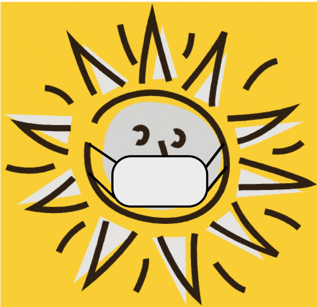 Sonne mit Mund-Nasen-Schutz