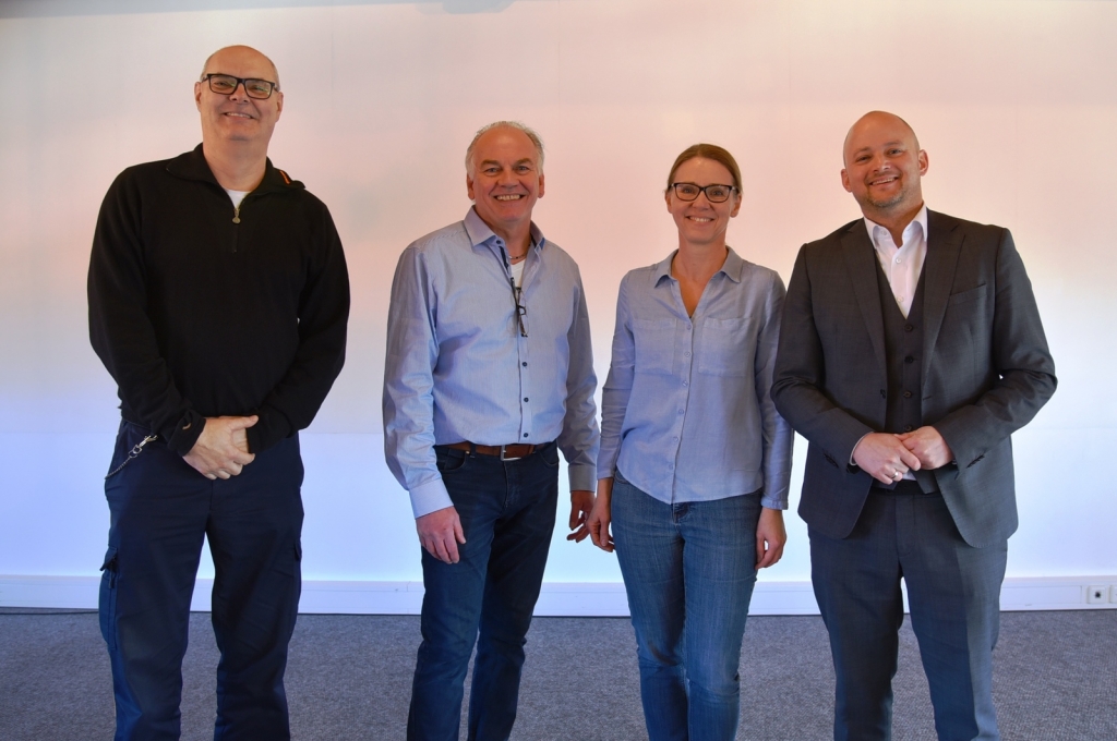 Verabschiedung von Michael Lengler in den Ruhestand. Foto vlnr: M. Fischer, M. Lengler, S. Barisch, Bgm. P. Seidel