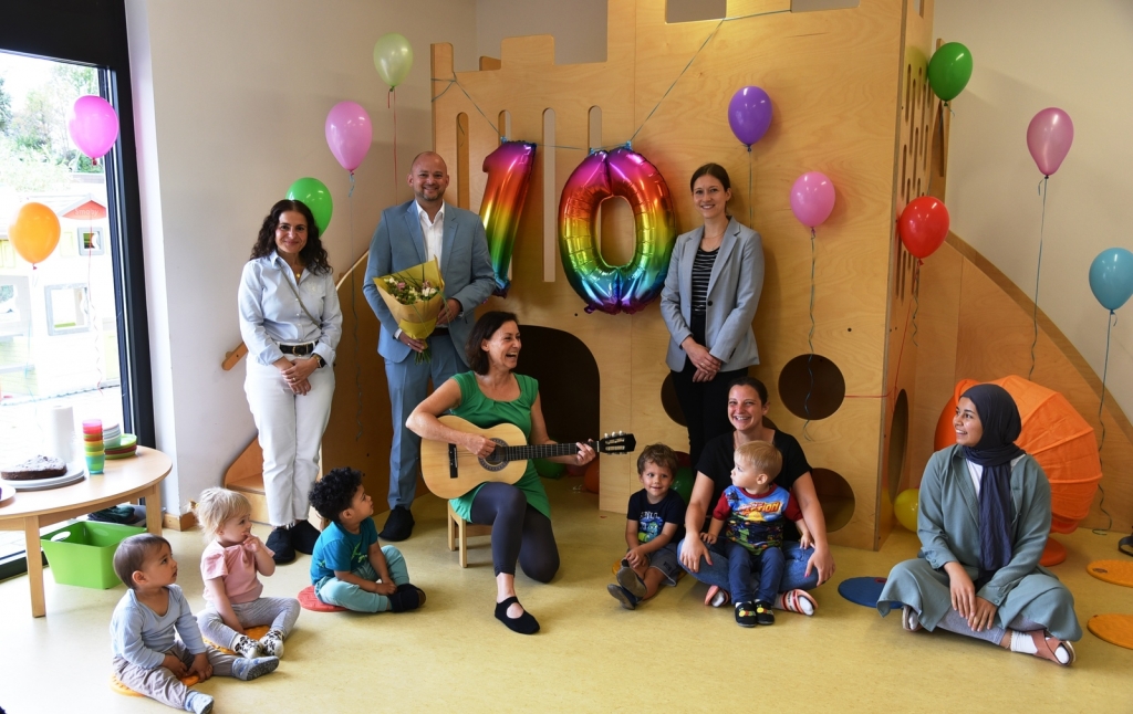 Die Kinderkrippe Postillion feiert 10jähriges Bestehen in kleinem Kreis.