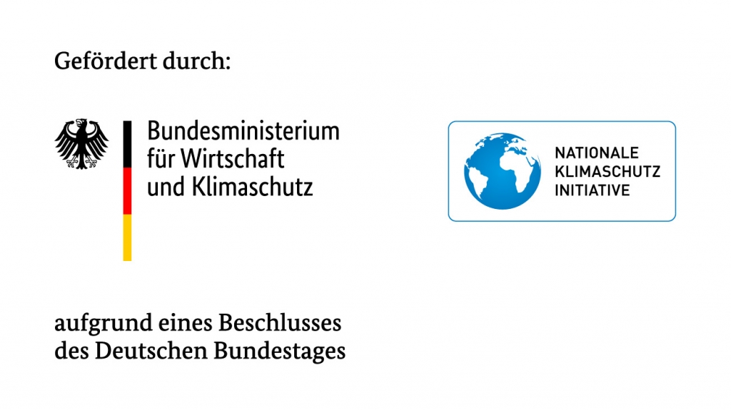 Logo: gefördert durch Bundesministerium für Wirtschaft und Klimaschutz, Nationale Klimaschutzinitiative