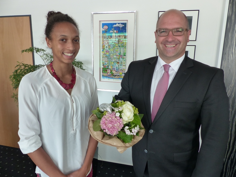 Malaika Mihambo, Bürgermeister Jens Geiß