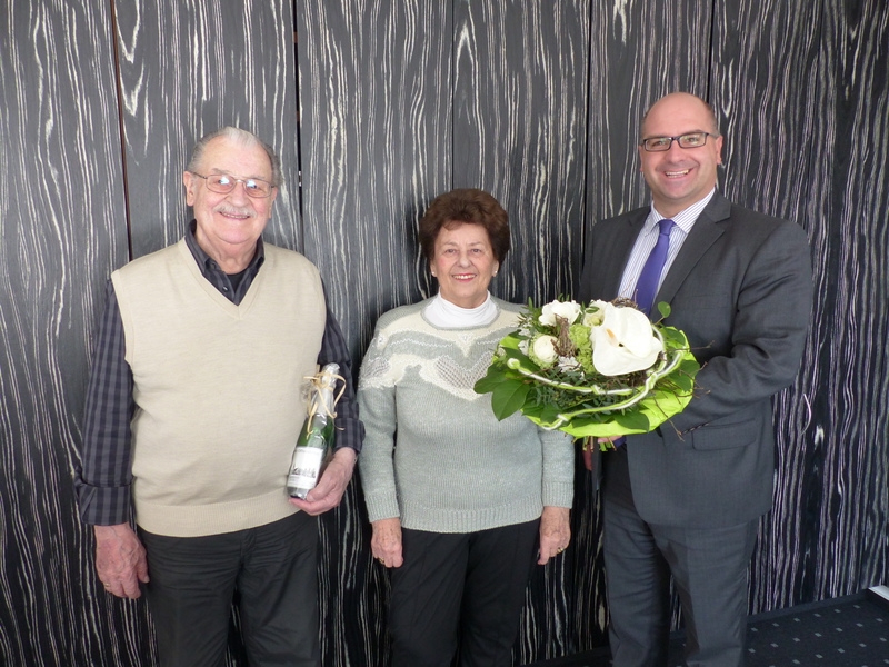 Wilfred und Elfriede Weber, Bürgermeister Jens Geiß