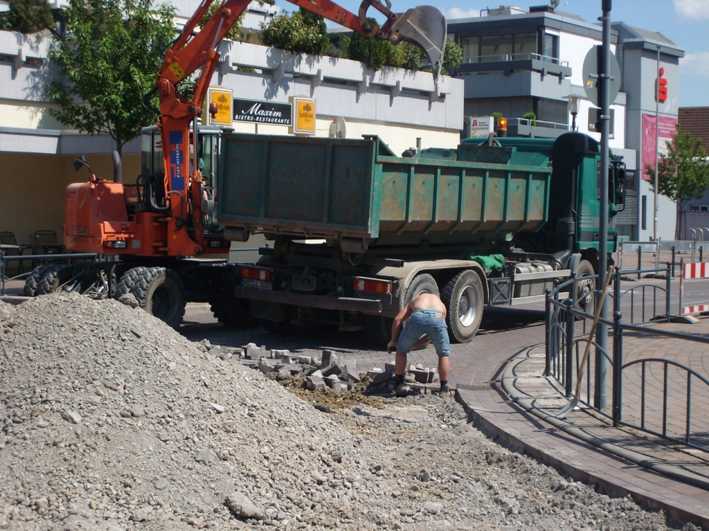 Pflasterarbeiten in der Ortsmitte