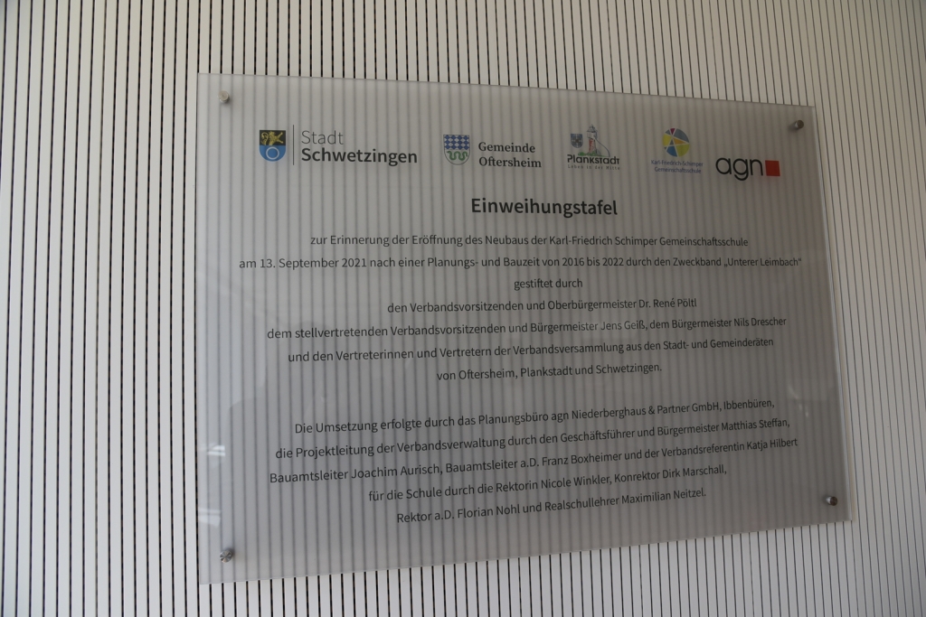 Die Einweihungstafel
