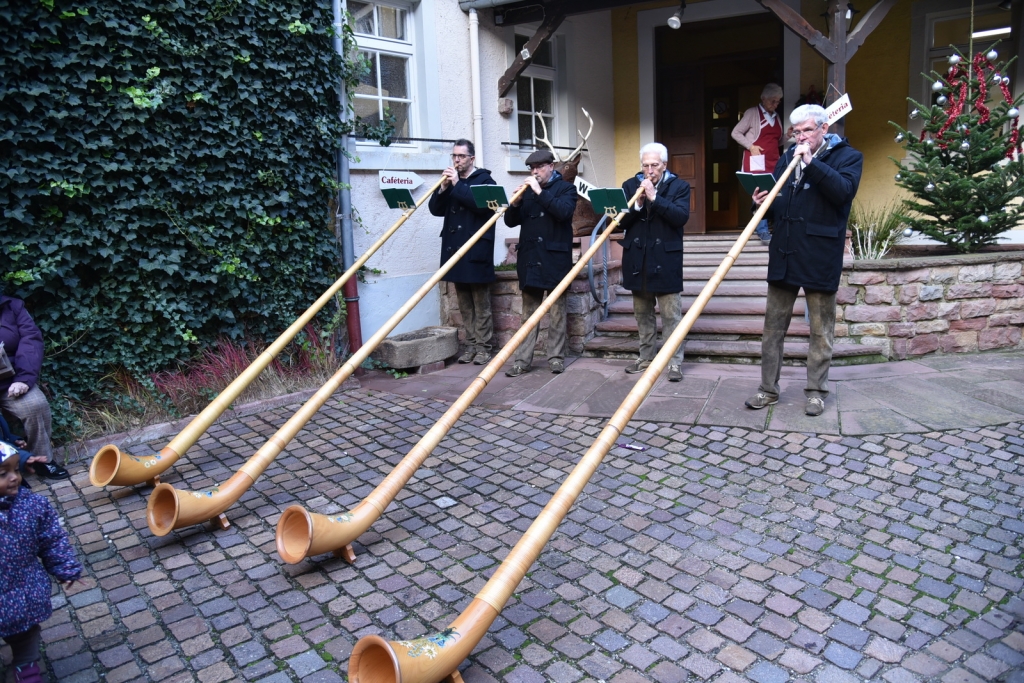 Die Alphornbläser beeindruckten mit ihren Instrumenten.